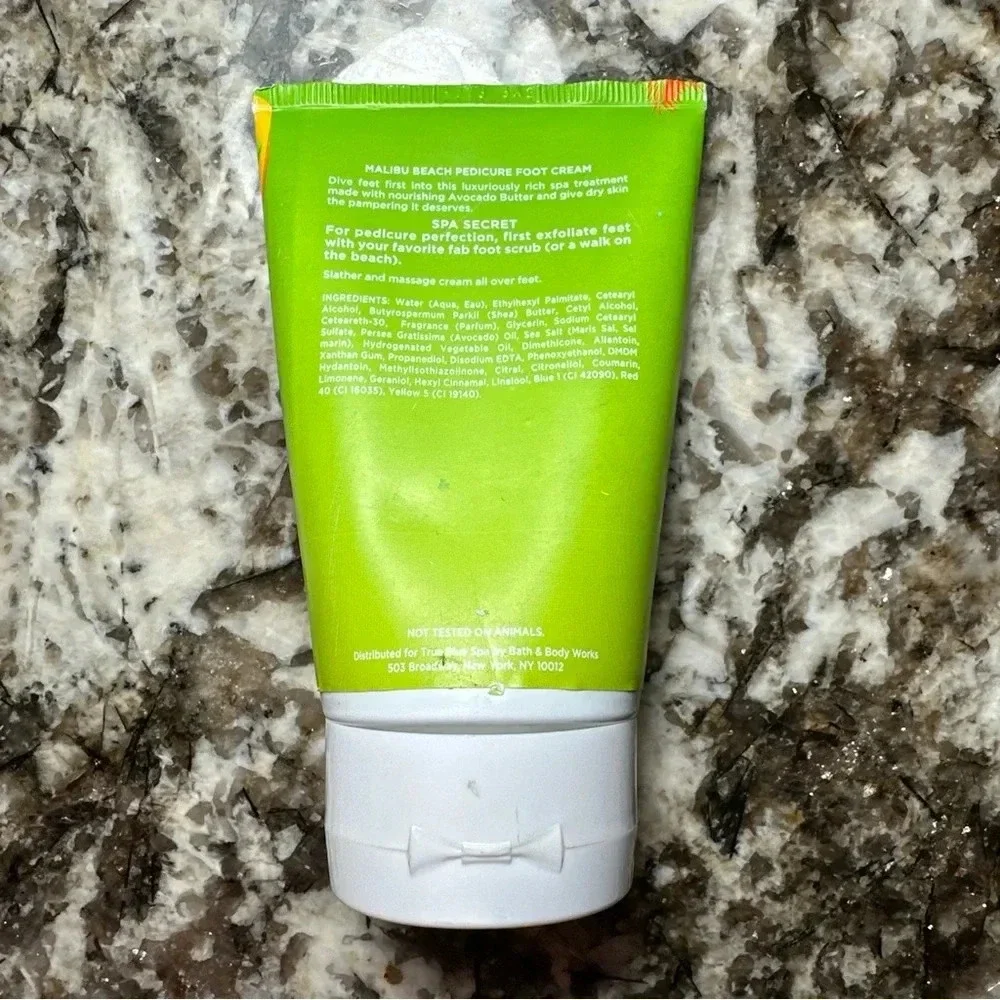 Bath & Body Works True Blue Spa MALIBU BEACH PEDICURE 4 Fl oz FOOT Cream NEW